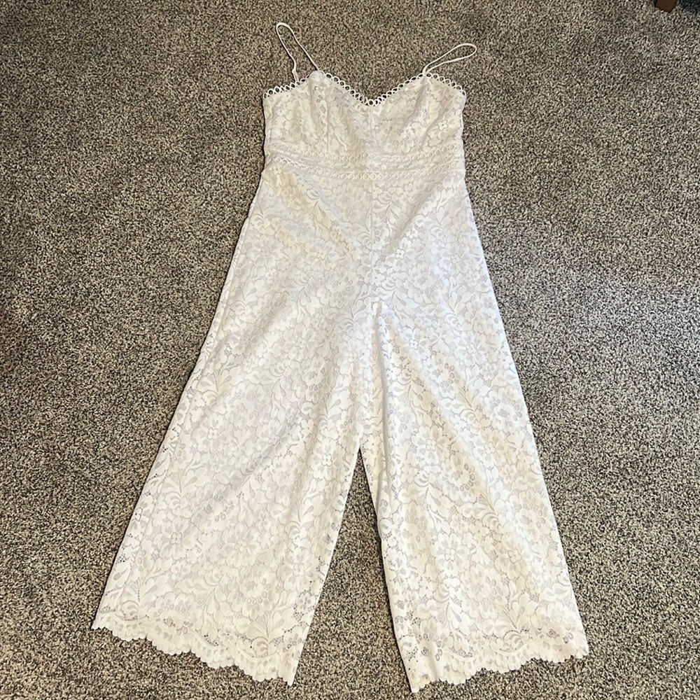 Express white eyelet jumpsuit